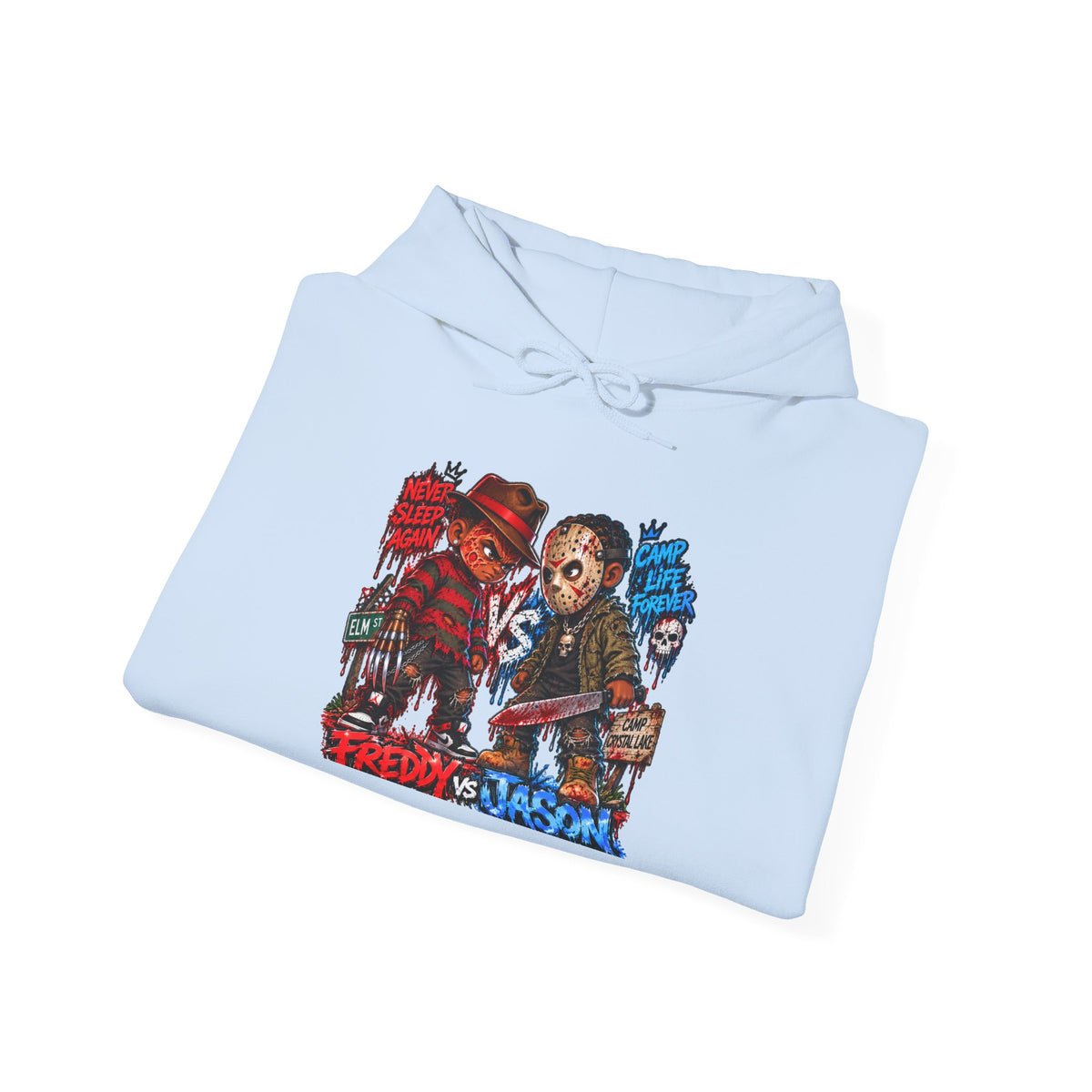 Freddy vs Jason Horror Movie Hoodie – Retro Slasher Graphic Pullover