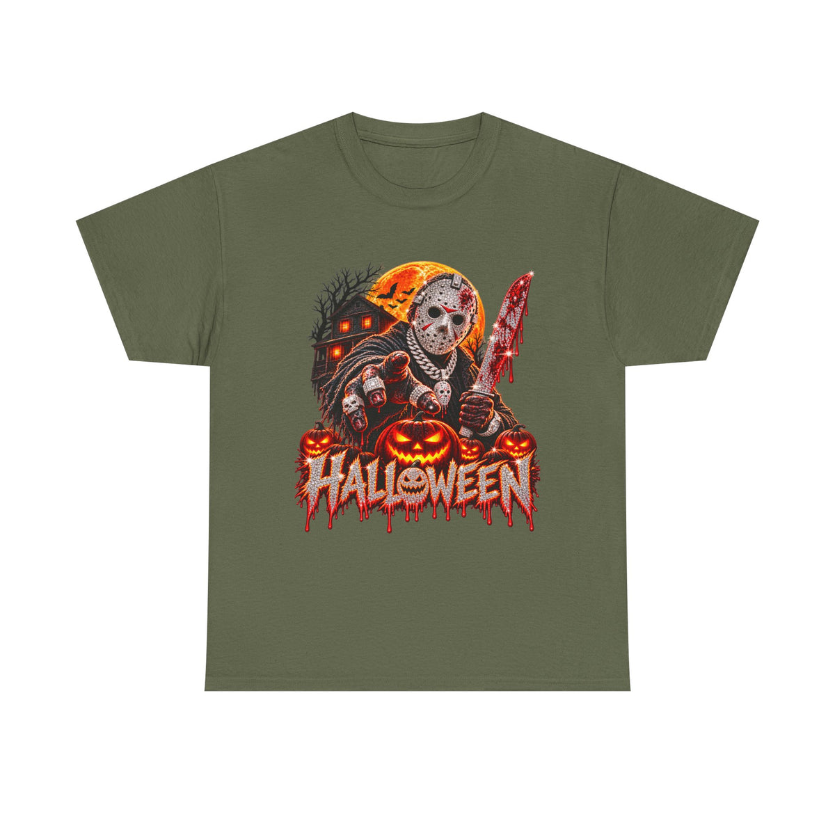 Masked Slasher Halloween Graphic Tee –