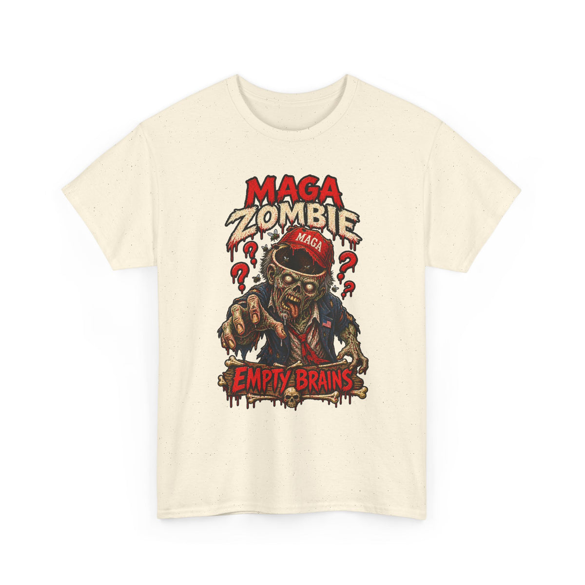 MAGA Zombie T‑Shirt - "Empty Brains" Political Satire Tee Halloween Tee
