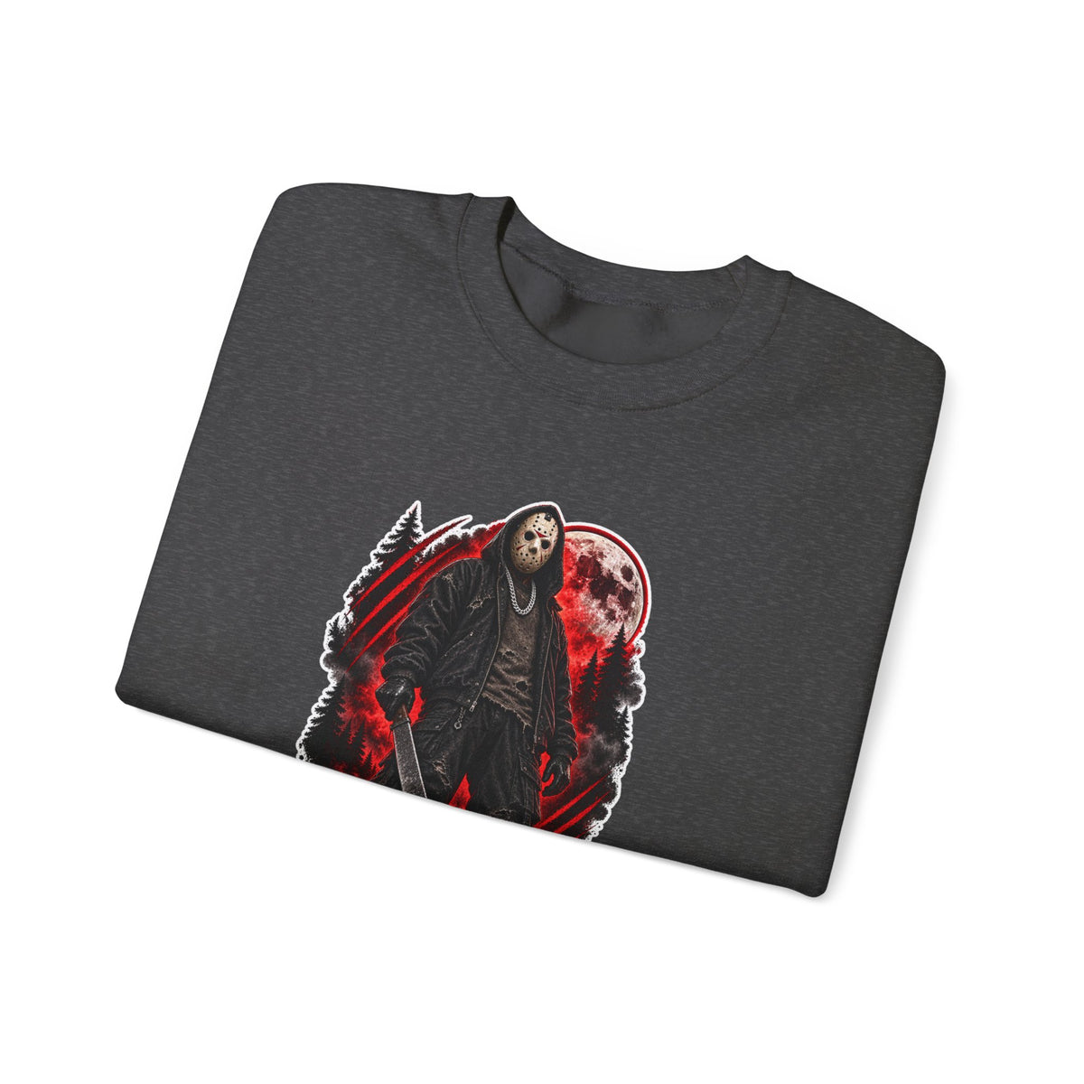 Horror Mask Graphic Sweatshirt — "Mask On Fear Up" Crewneck