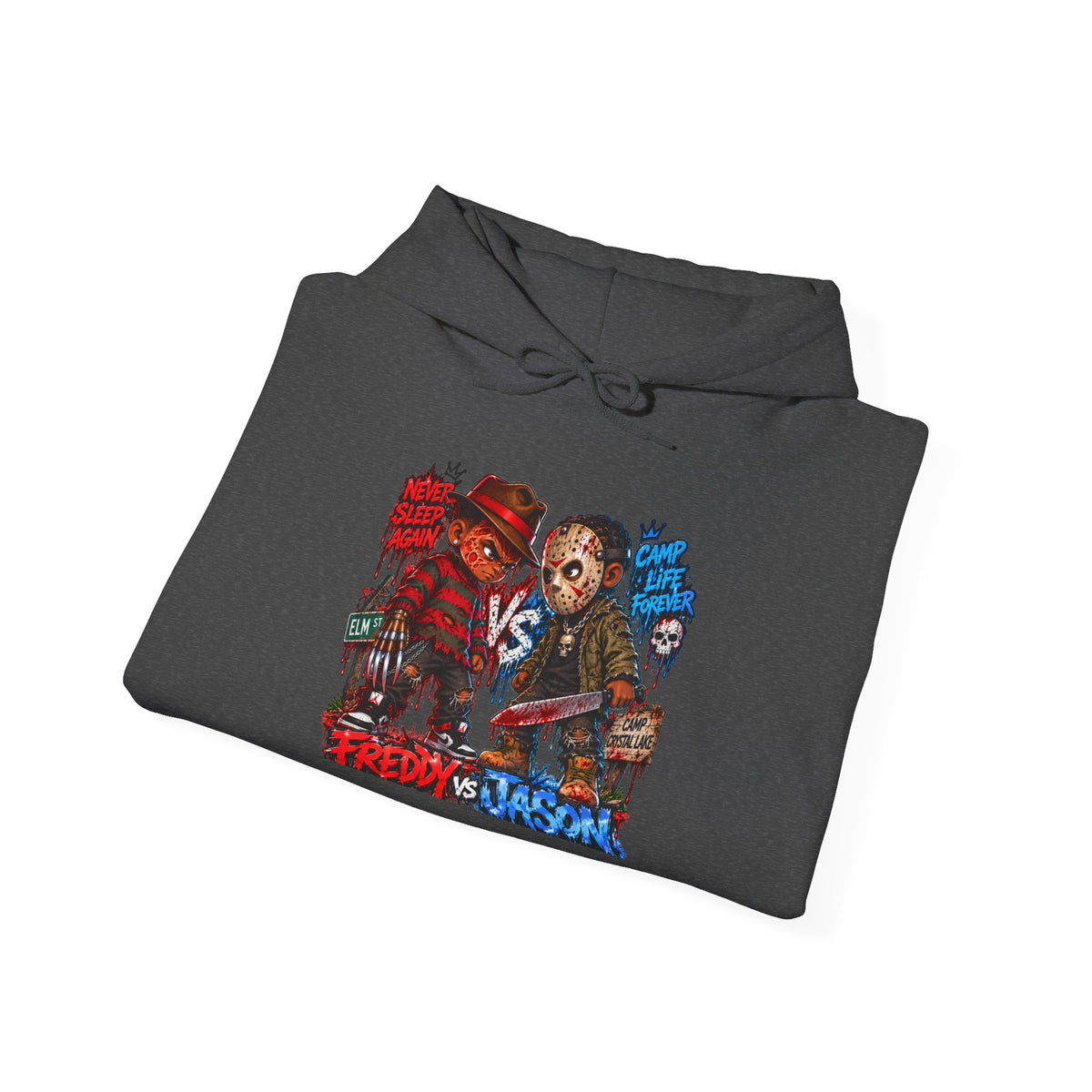 Freddy vs Jason Horror Movie Hoodie – Retro Slasher Graphic Pullover