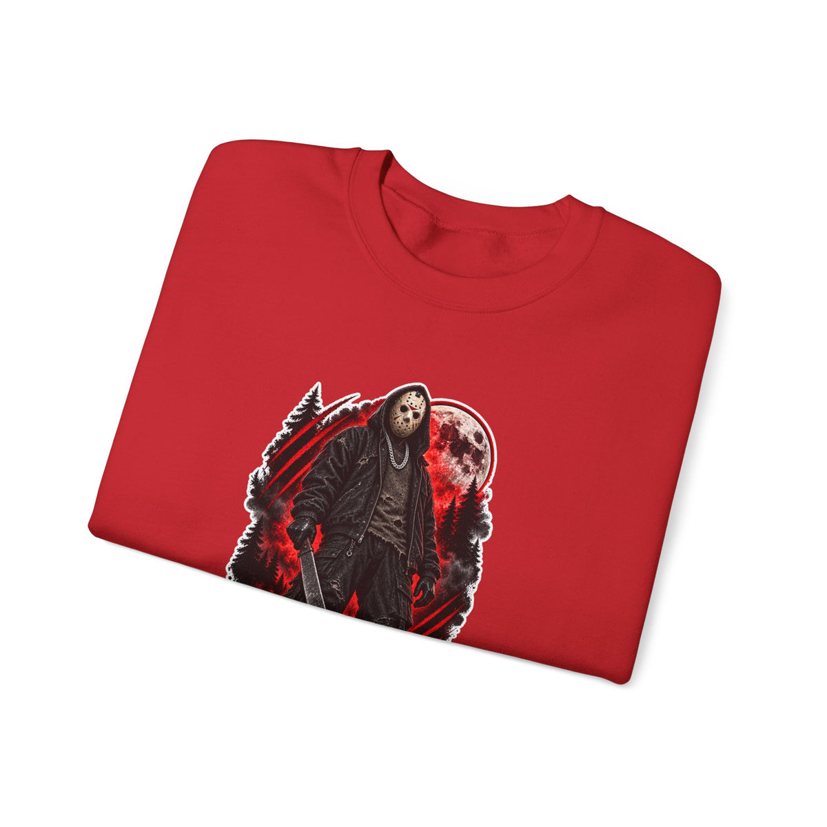 Horror Mask Graphic Sweatshirt — "Mask On Fear Up" Crewneck