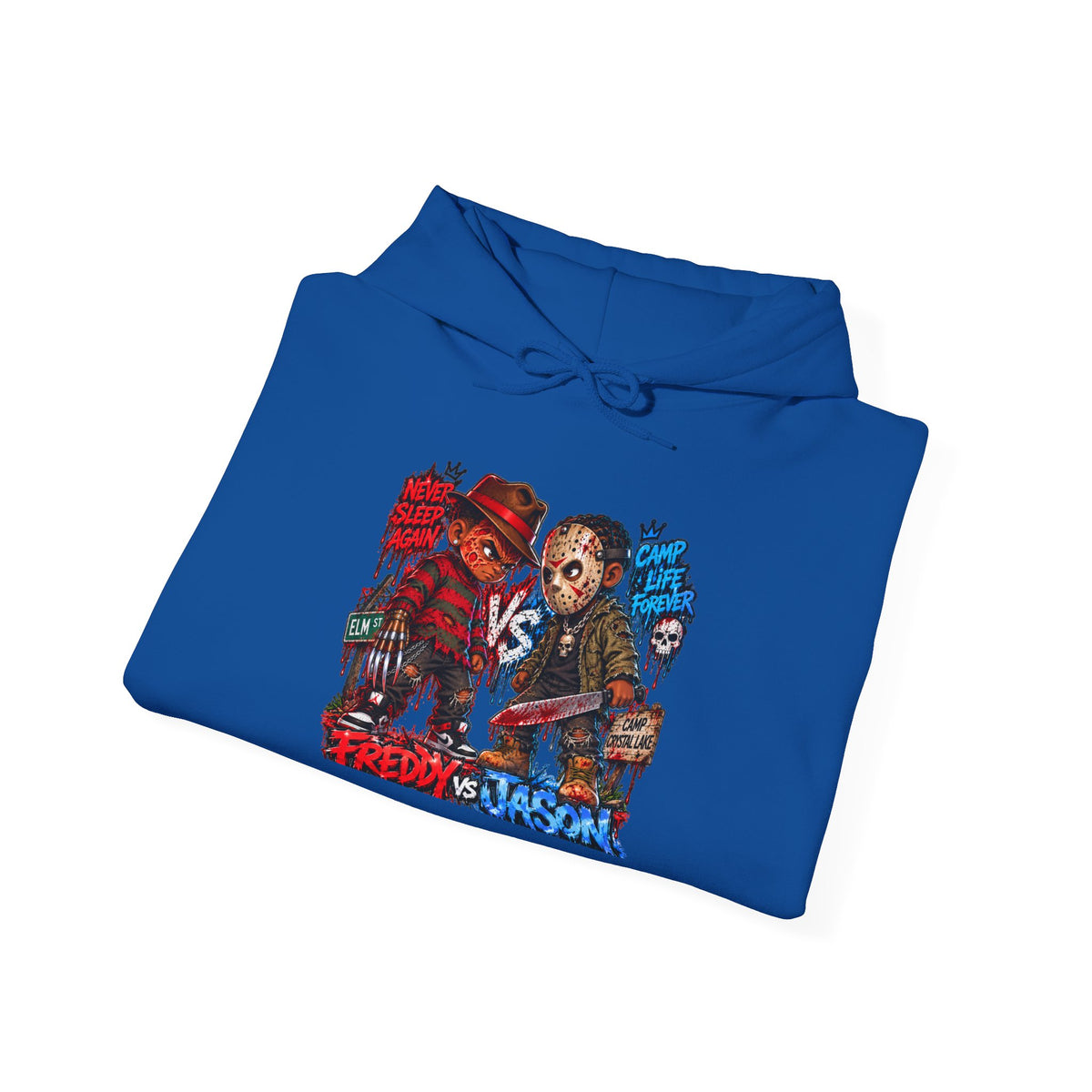 Freddy vs Jason Horror Movie Hoodie – Retro Slasher Graphic Pullover