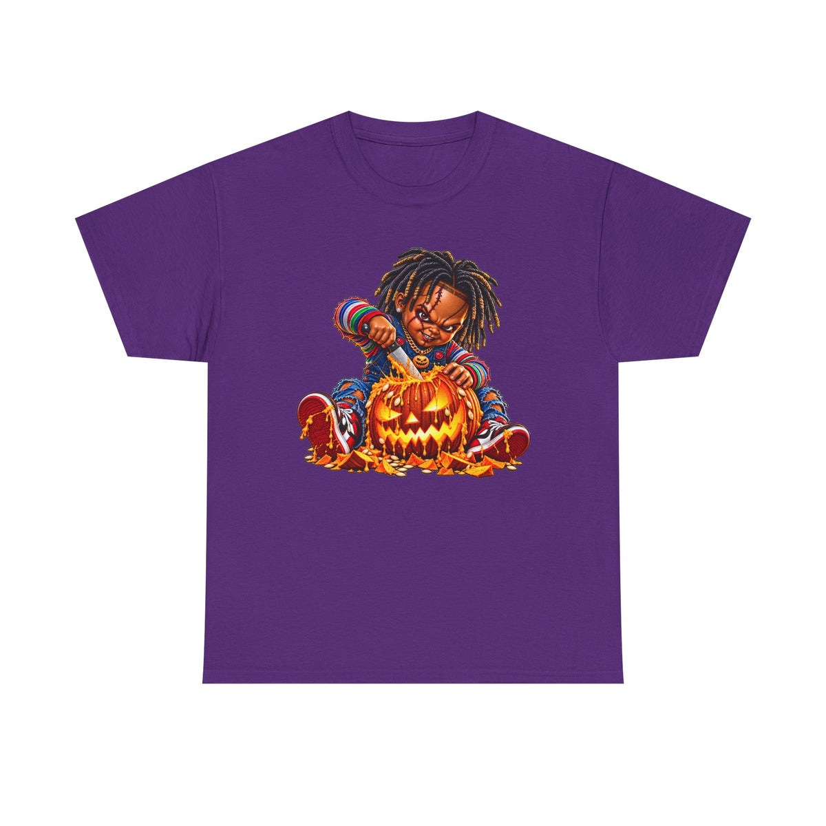Halloween Pumpkin Carving Dreadlocks Skeleton T-Shirt