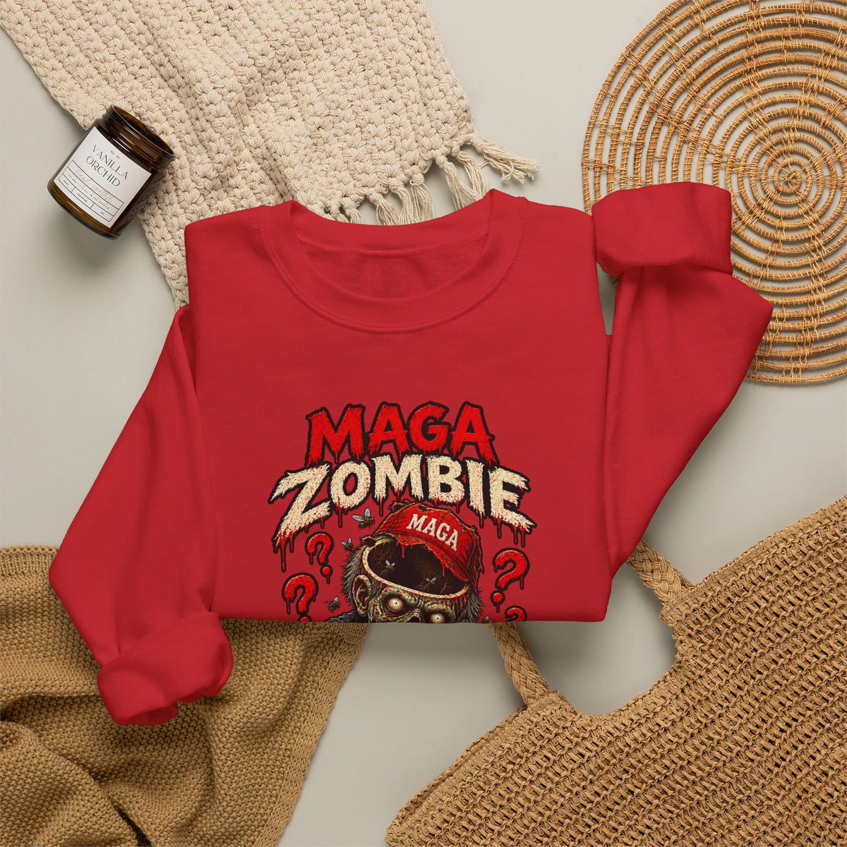 MAGA Zombie "Empty Brains" Crewneck Sweatshirt
