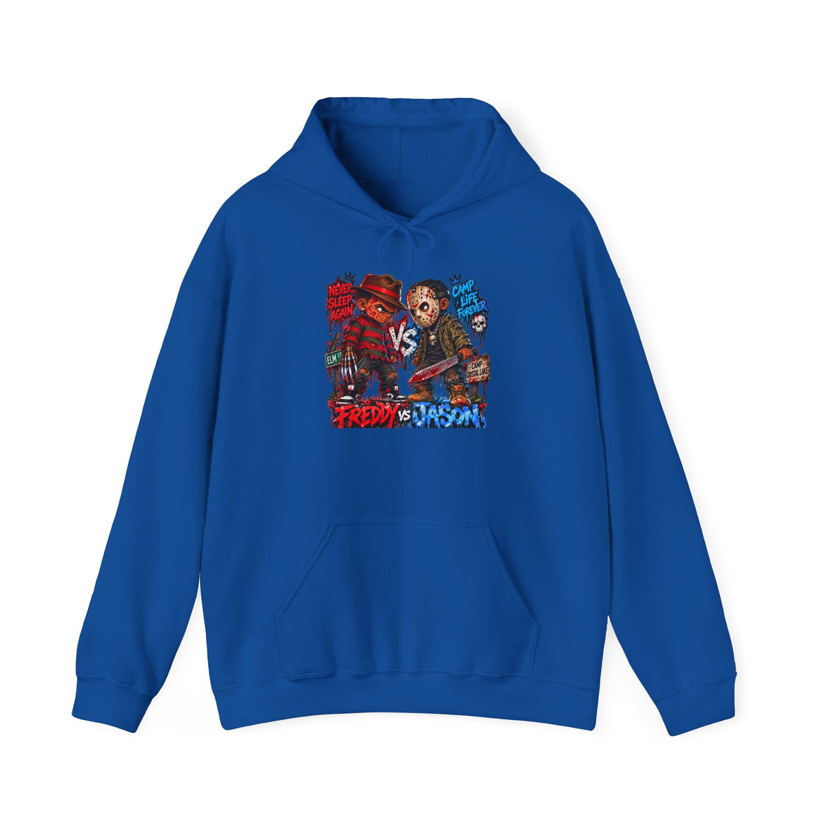 Freddy vs Jason Horror Movie Hoodie – Retro Slasher Graphic Pullover
