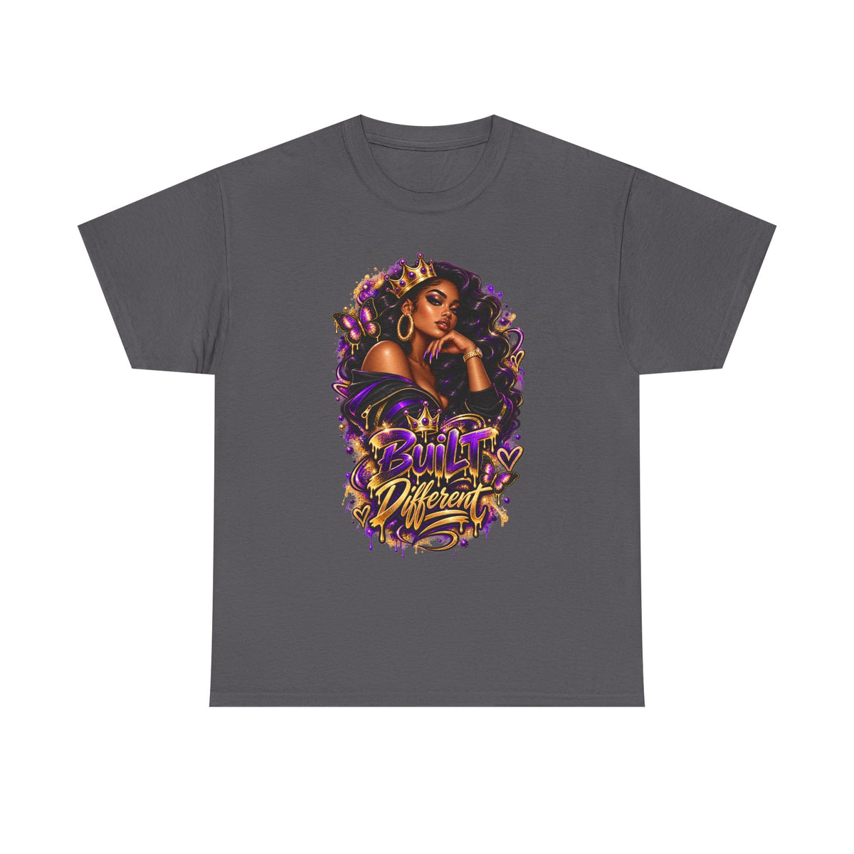 Built Different Tee — Empowering Black Queen Graphic T-Shirt