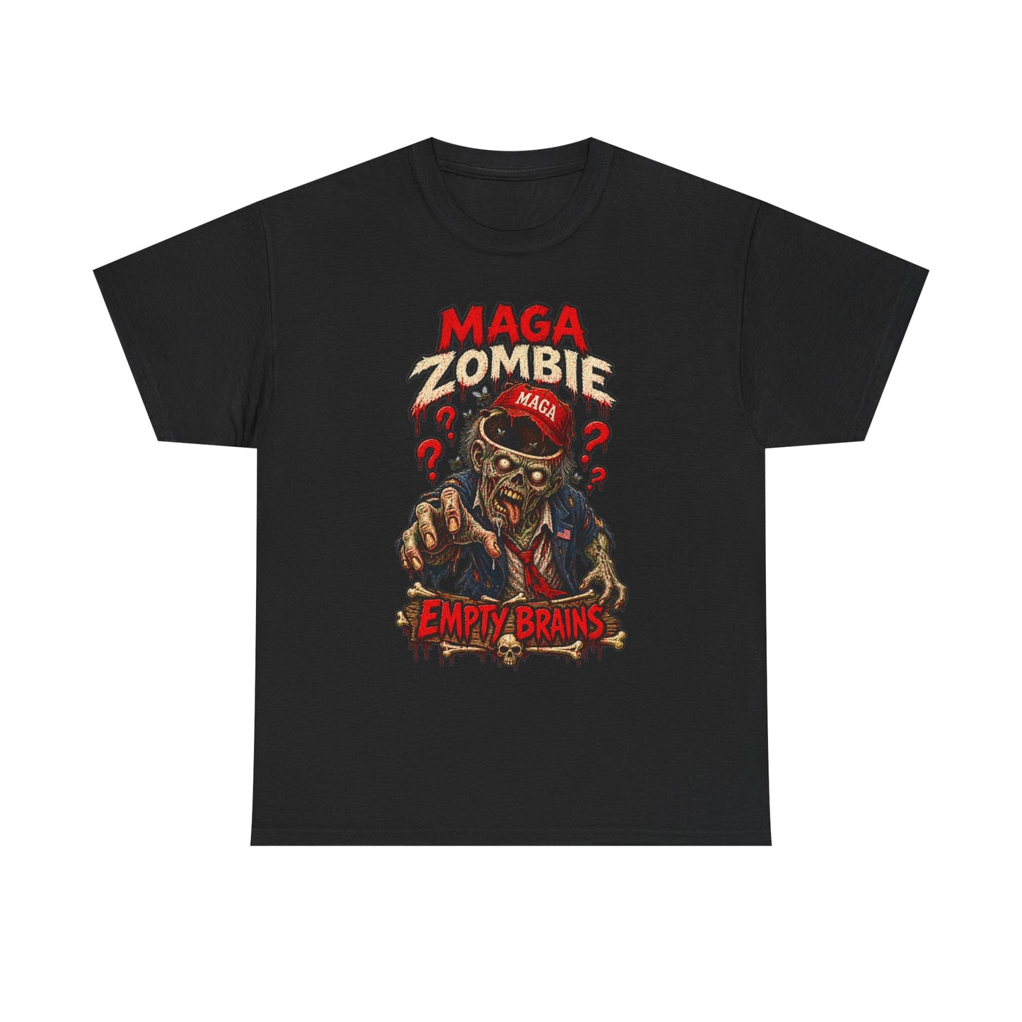 MAGA Zombie T‑Shirt - "Empty Brains" Political Satire Tee Halloween Tee