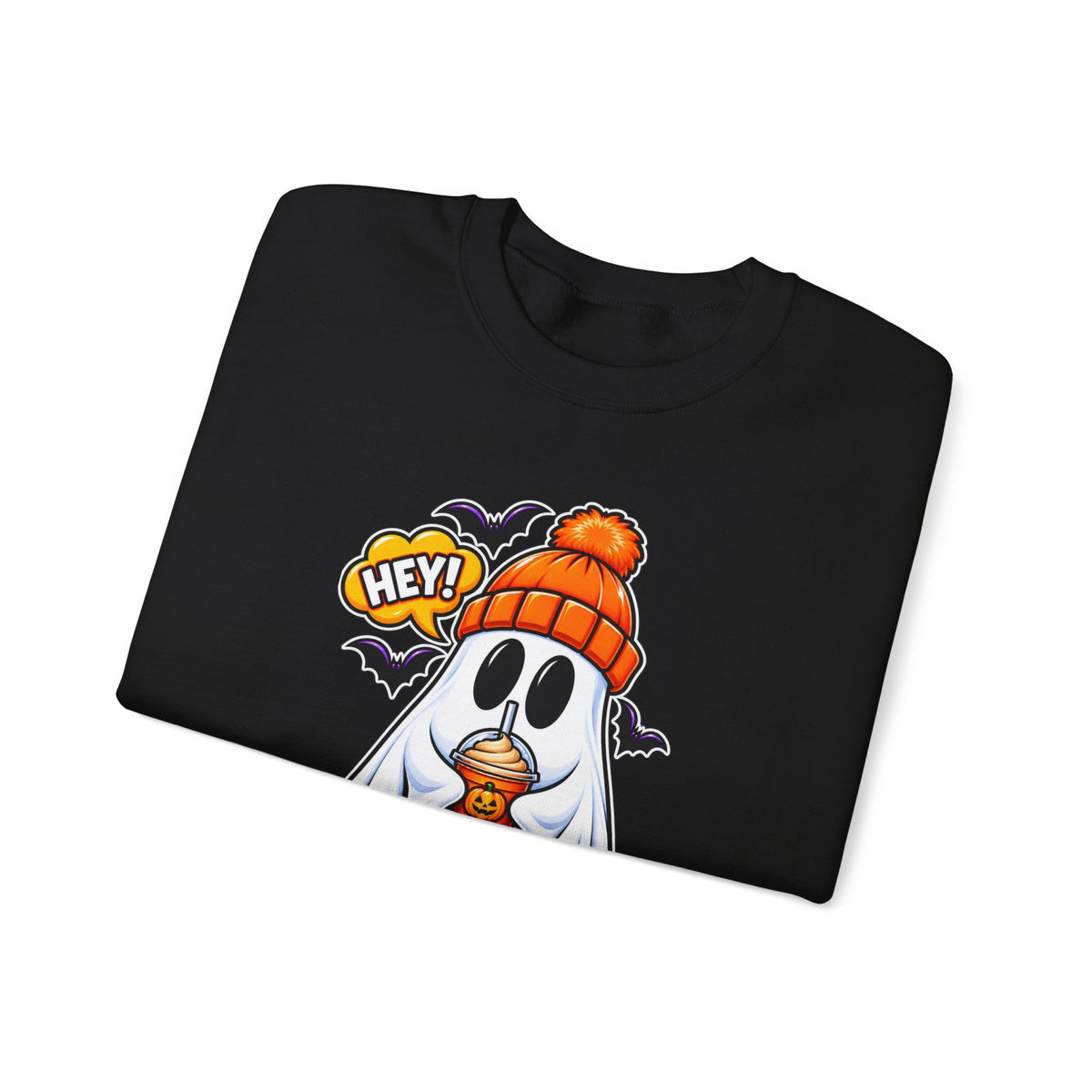 Hey Boo Ghost Halloween Crewneck Sweatshirt