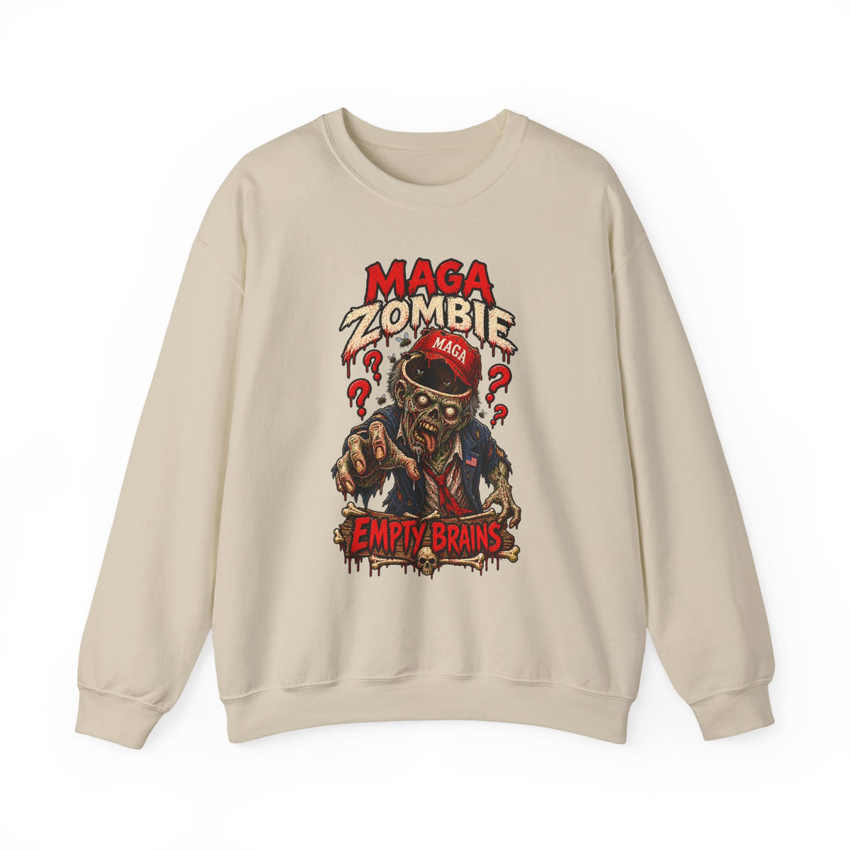 MAGA Zombie "Empty Brains" Crewneck Sweatshirt
