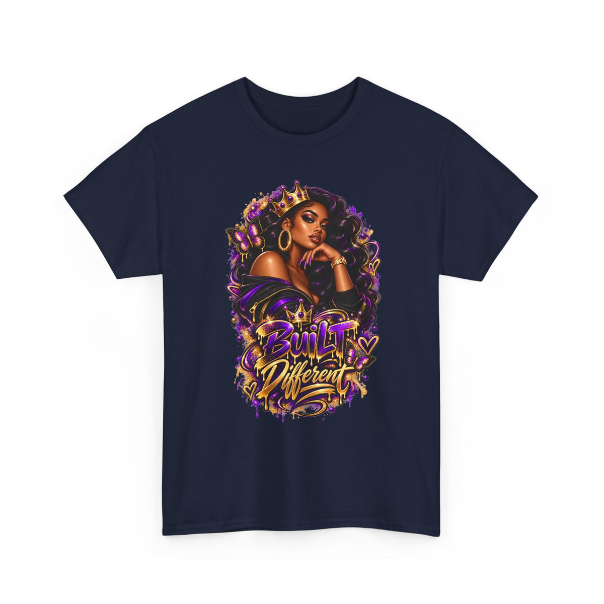 Built Different Tee — Empowering Black Queen Graphic T-Shirt