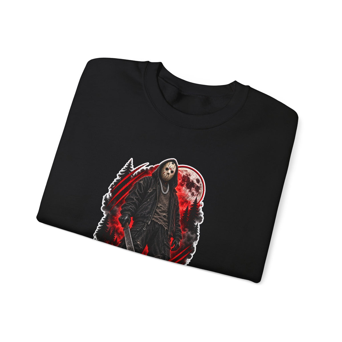 Horror Mask Graphic Sweatshirt — "Mask On Fear Up" Crewneck