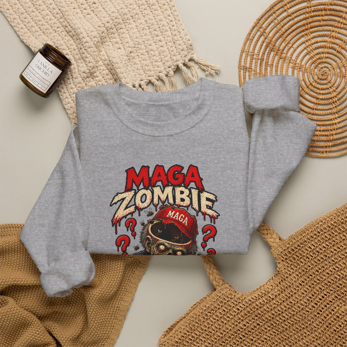 MAGA Zombie "Empty Brains" Crewneck Sweatshirt