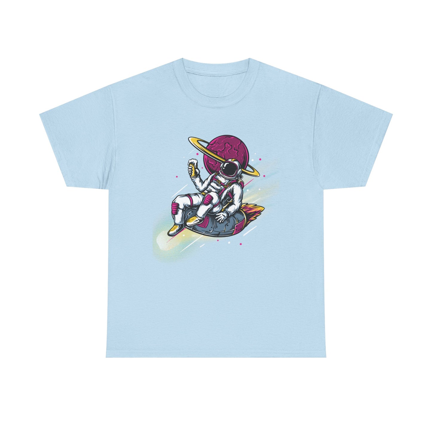 Cosmic Vibes Unisex Heavy Cotton Tee - Fun Astronaut Design