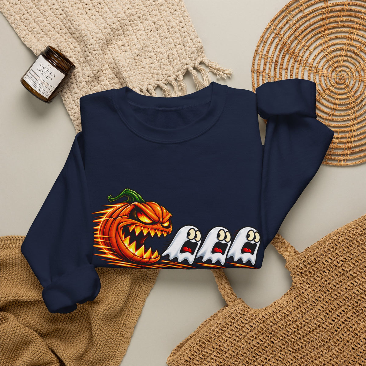 Halloween Pumpkin Chase Crewneck Sweatshirt