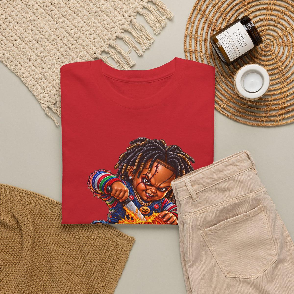 Halloween Pumpkin Carving Dreadlocks Skeleton T-Shirt