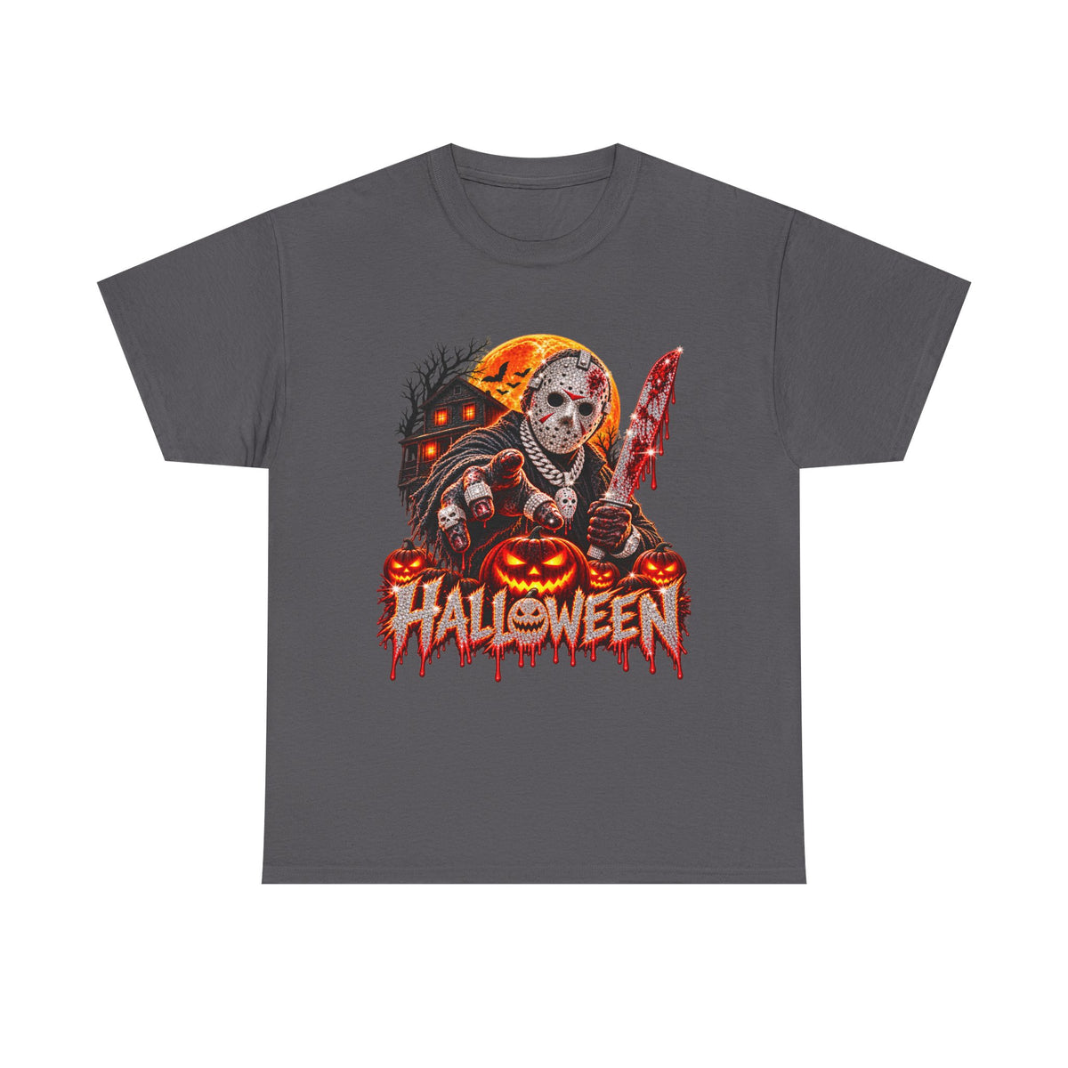 Masked Slasher Halloween Graphic Tee –