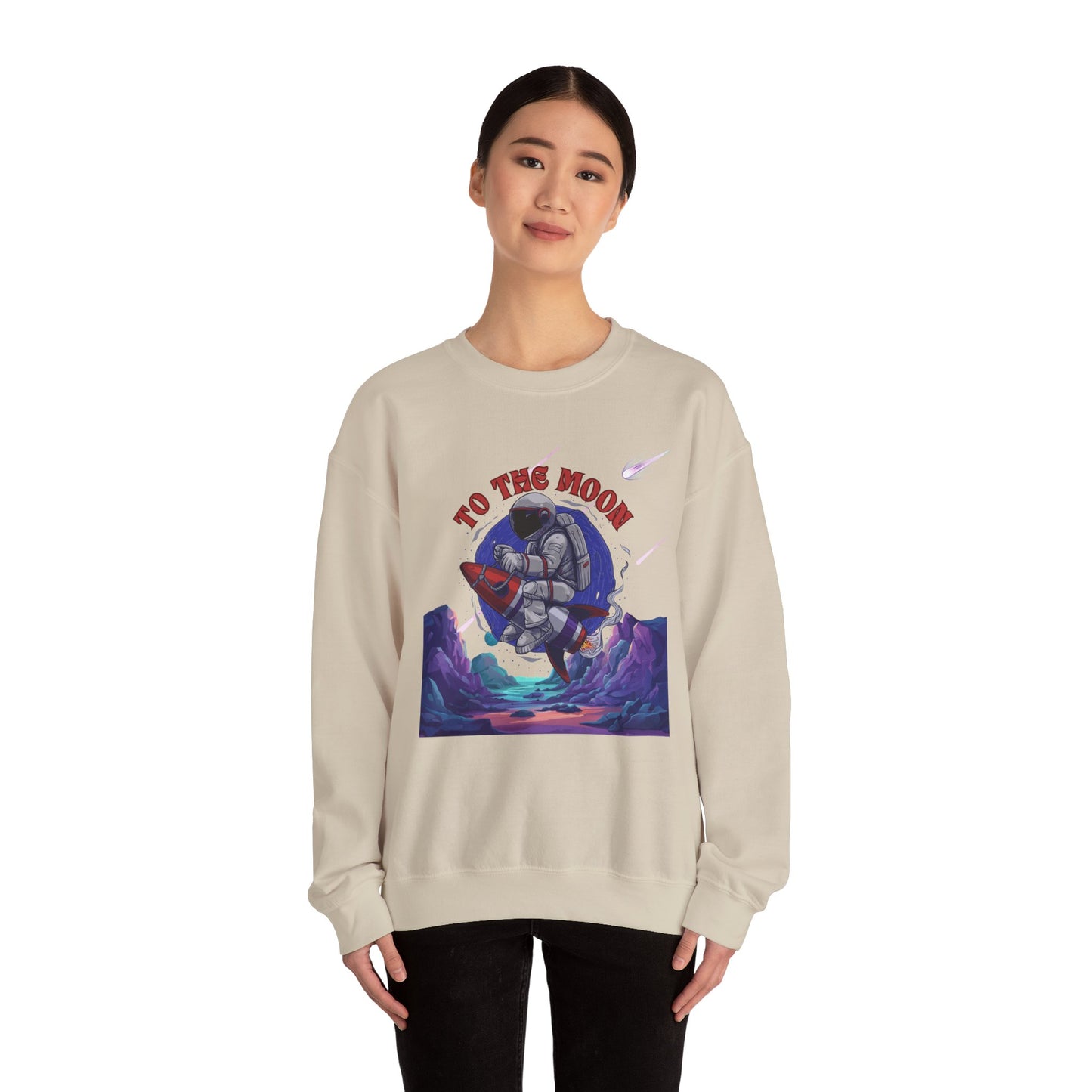 To The Moon Unisex Crewneck Sweatshirt - Space Adventure Design