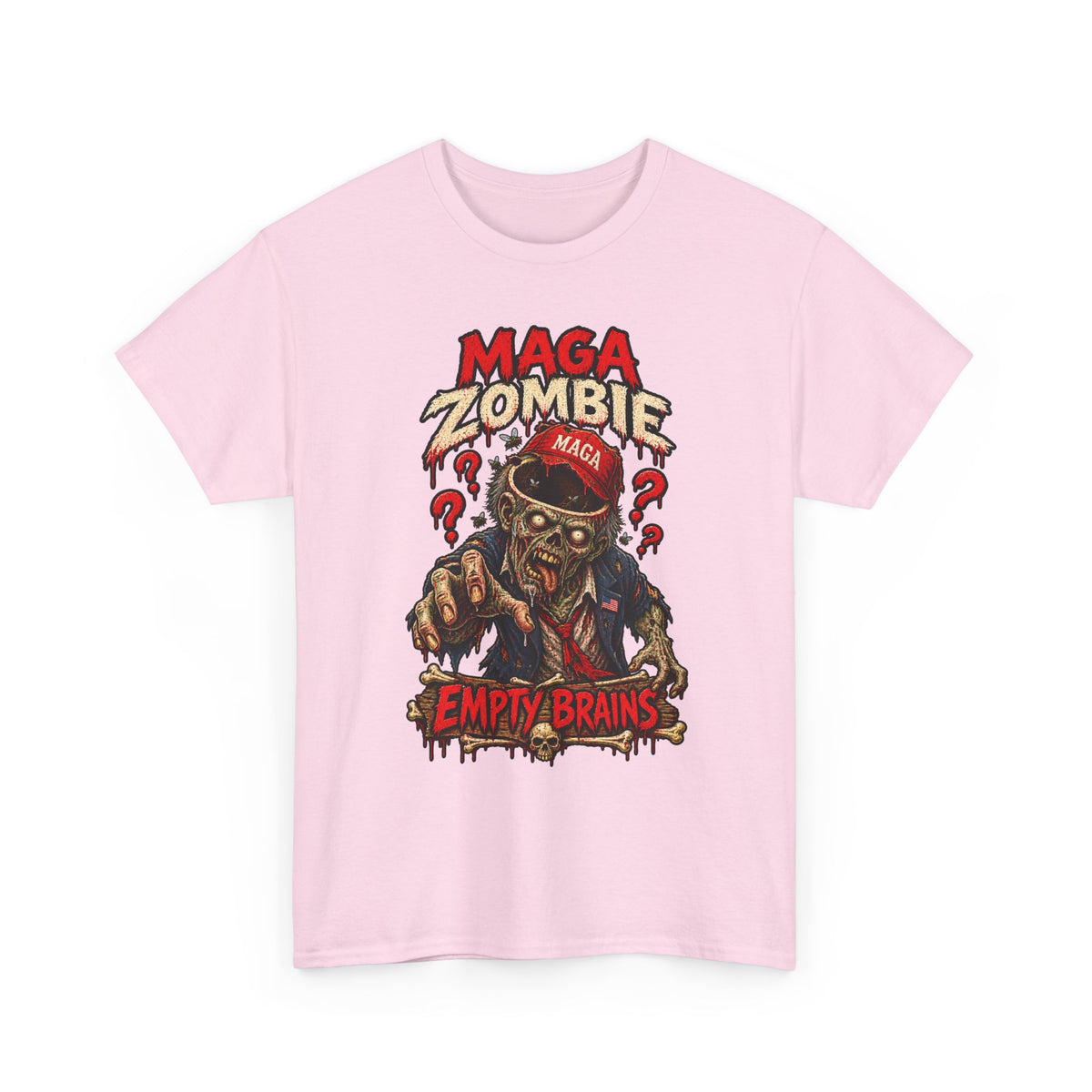MAGA Zombie T‑Shirt - "Empty Brains" Political Satire Tee Halloween Tee