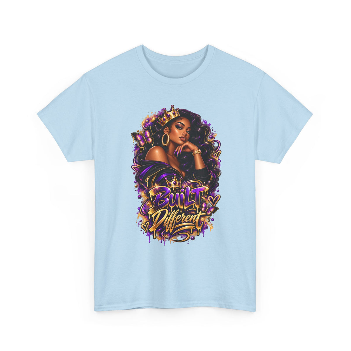 Built Different Tee — Empowering Black Queen Graphic T-Shirt