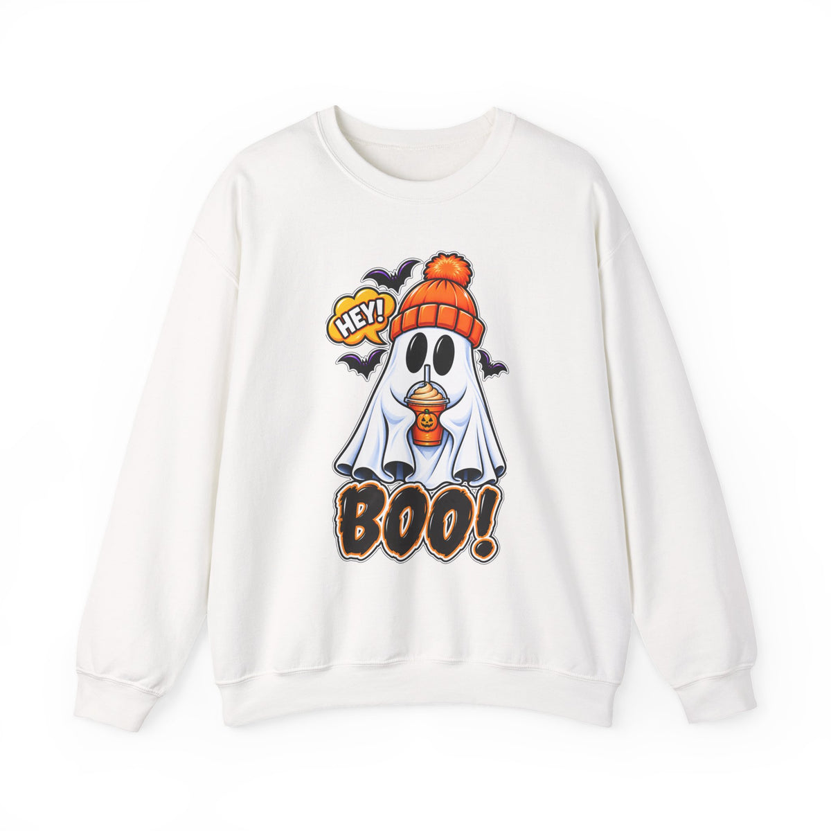 Hey Boo Ghost Halloween Crewneck Sweatshirt