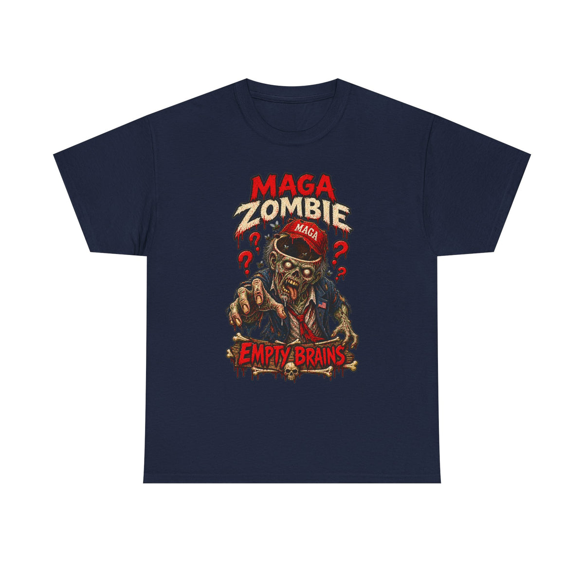 MAGA Zombie T‑Shirt - "Empty Brains" Political Satire Tee Halloween Tee