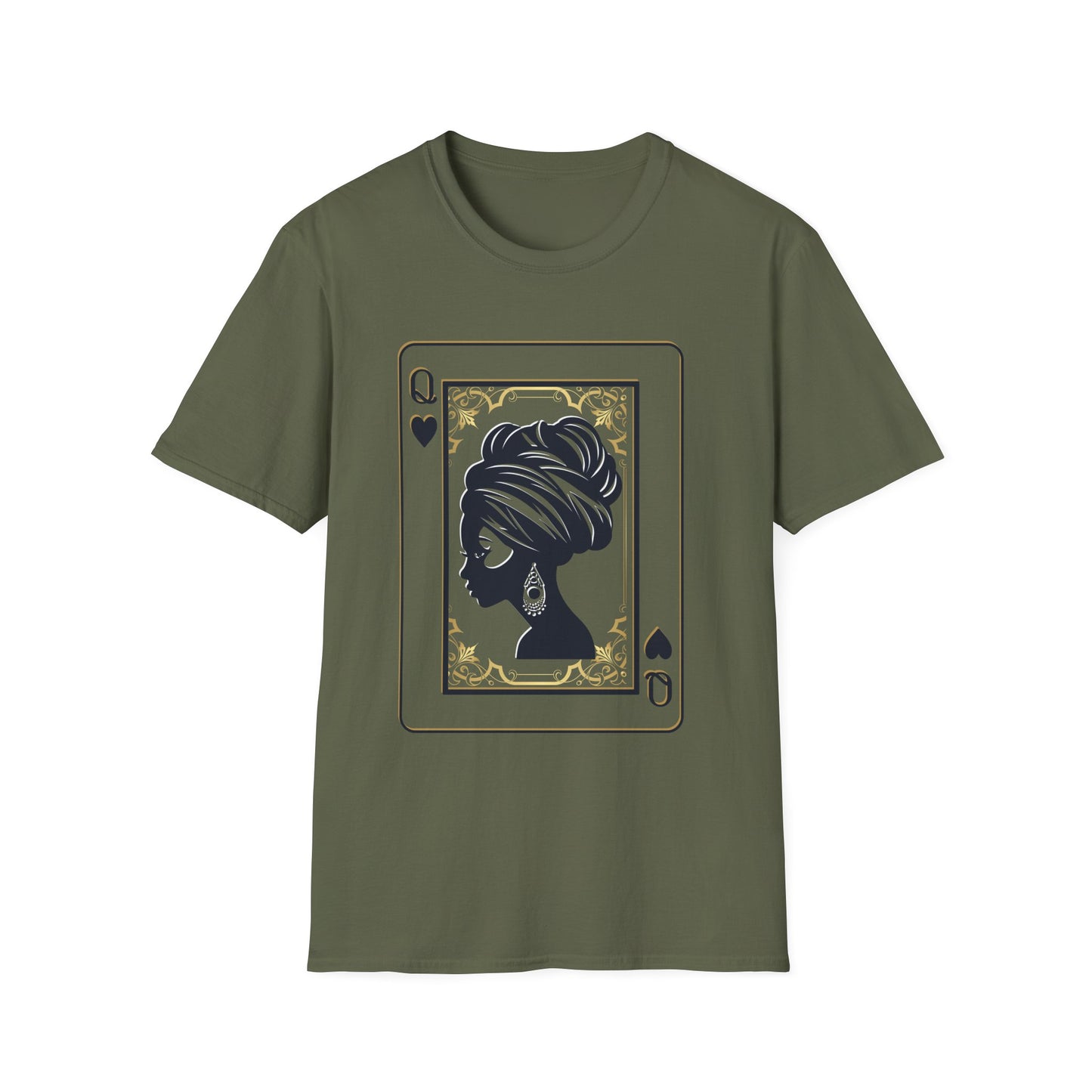 Queen of Spades Tee – African Queen Silhouette Playing Card T-Shirt