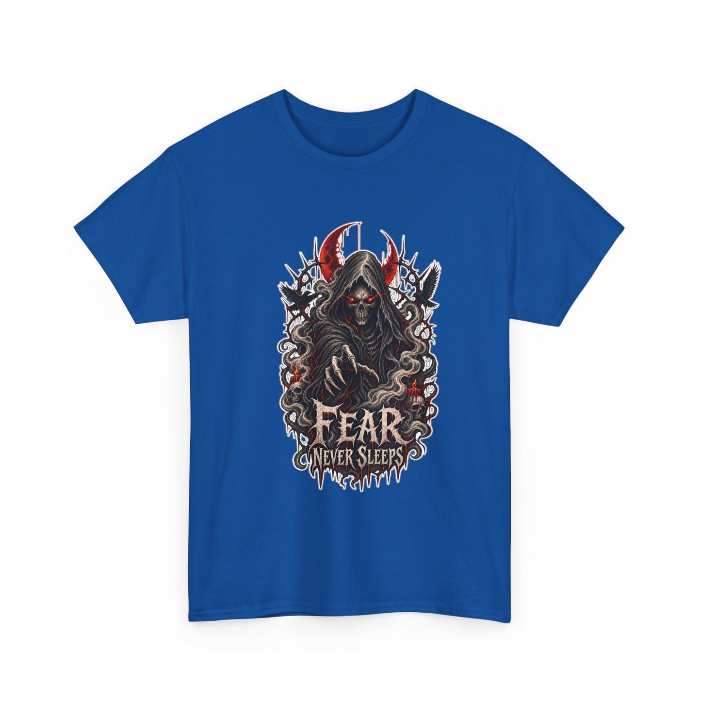 Fear Never Sleeps T-Shirt — Gothic Grim Reaper Graphic Tee