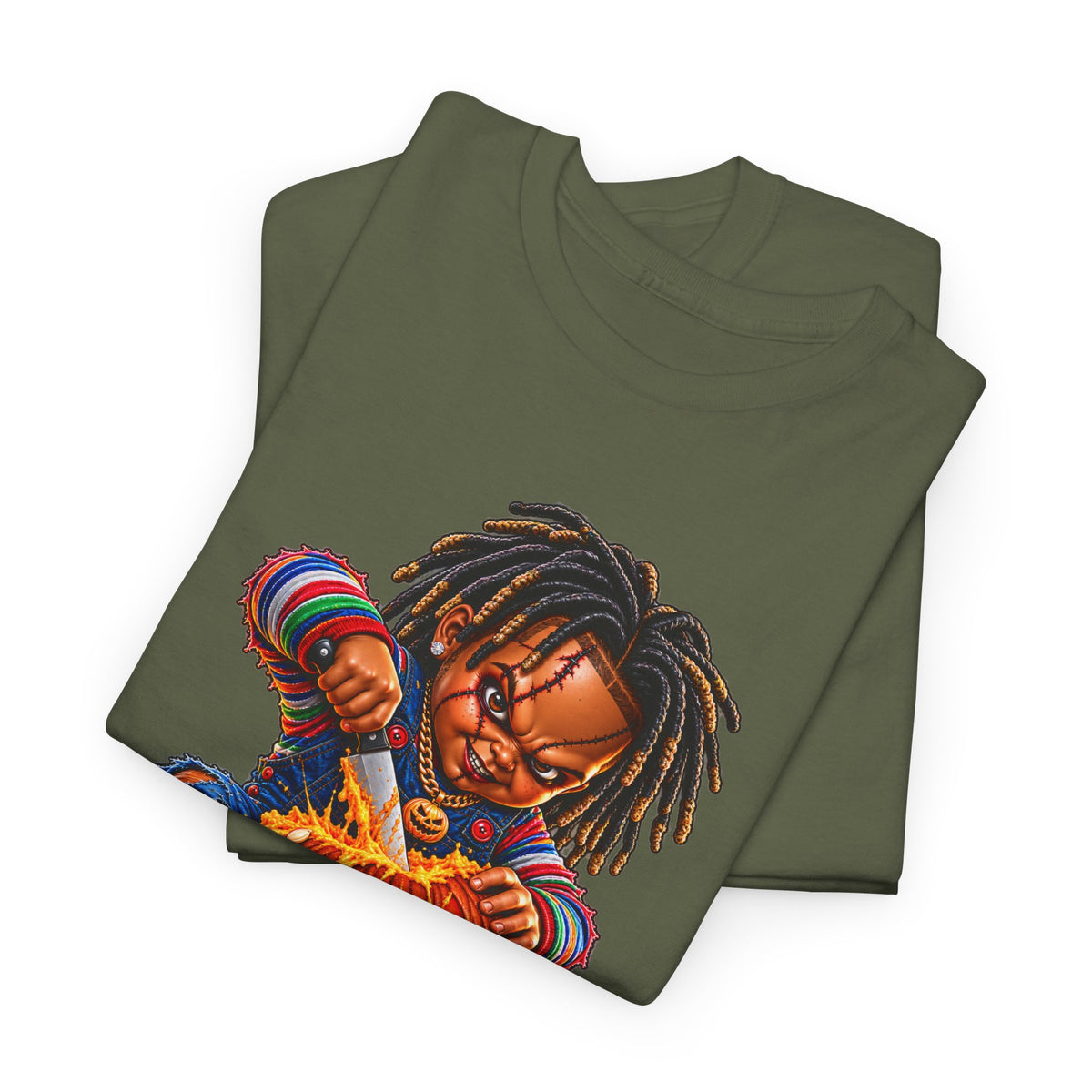 Halloween Pumpkin Carving Dreadlocks Skeleton T-Shirt