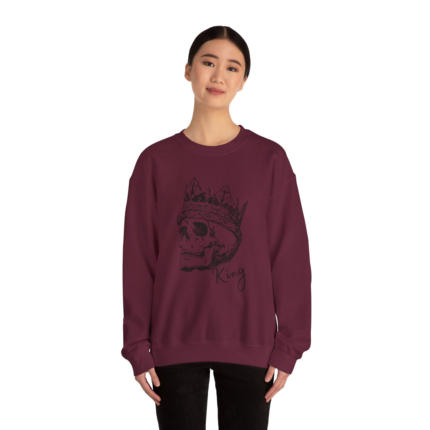 Crowned Skull Crewneck Sweatshirt - Unisex Heavy Blend™