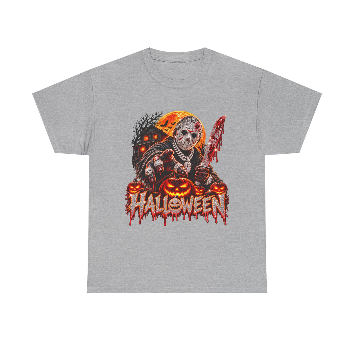Masked Slasher Halloween Graphic Tee –