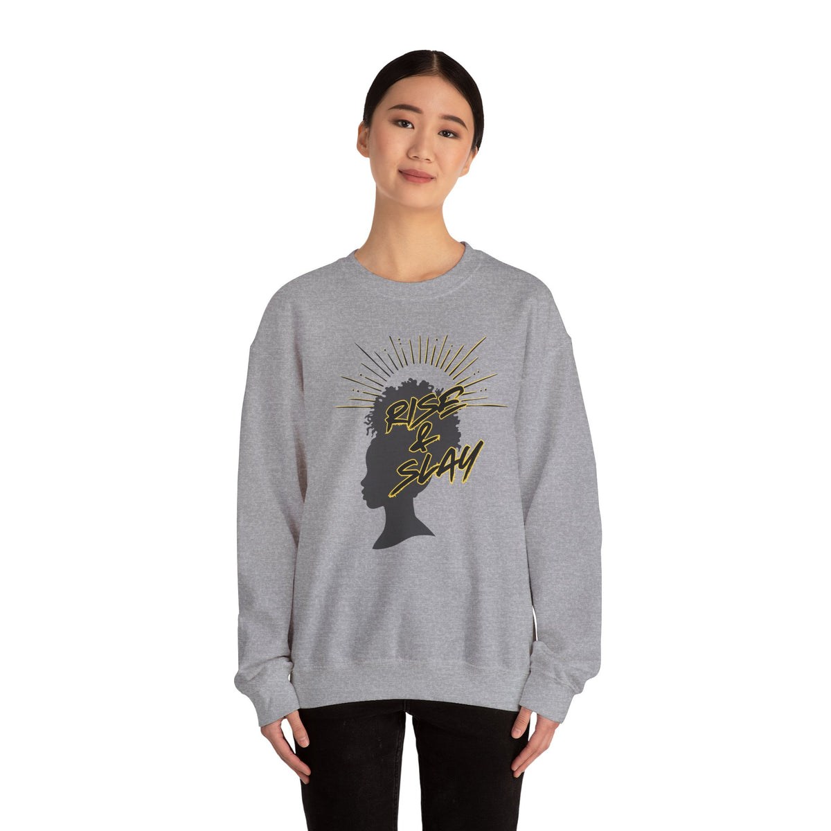 Rise & Slay Empowerment Crewneck Sweatshirt | Empress Royal Tees