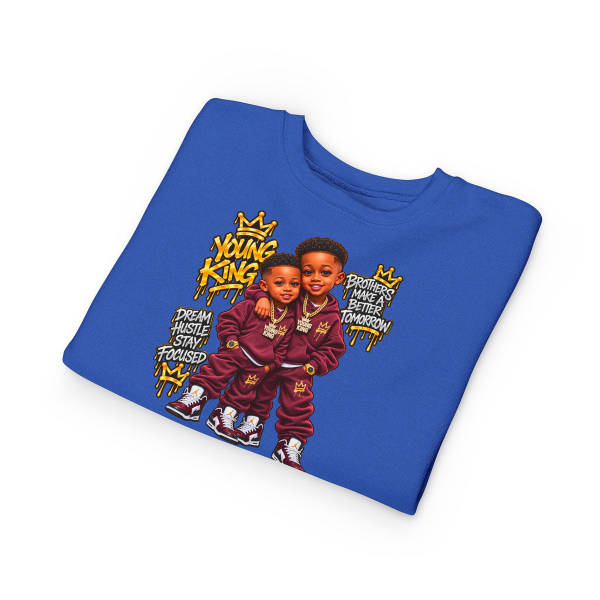 Toddler Sweatshirt - Young Kings Graphic Crewneck (Matching Sibling Outfit)