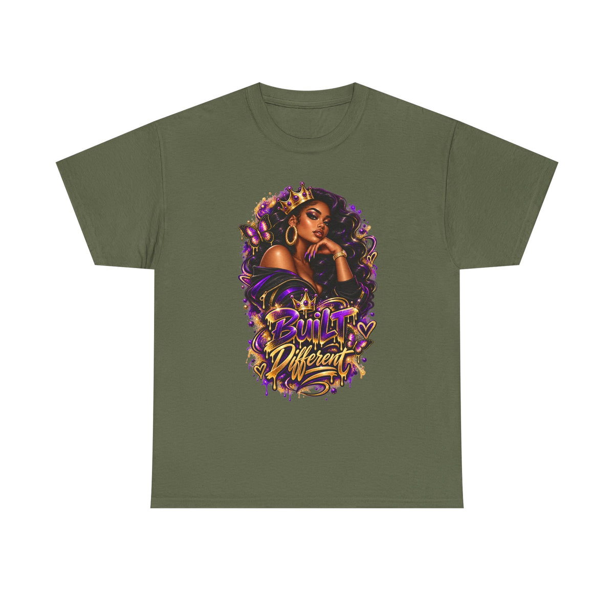 Built Different Tee — Empowering Black Queen Graphic T-Shirt