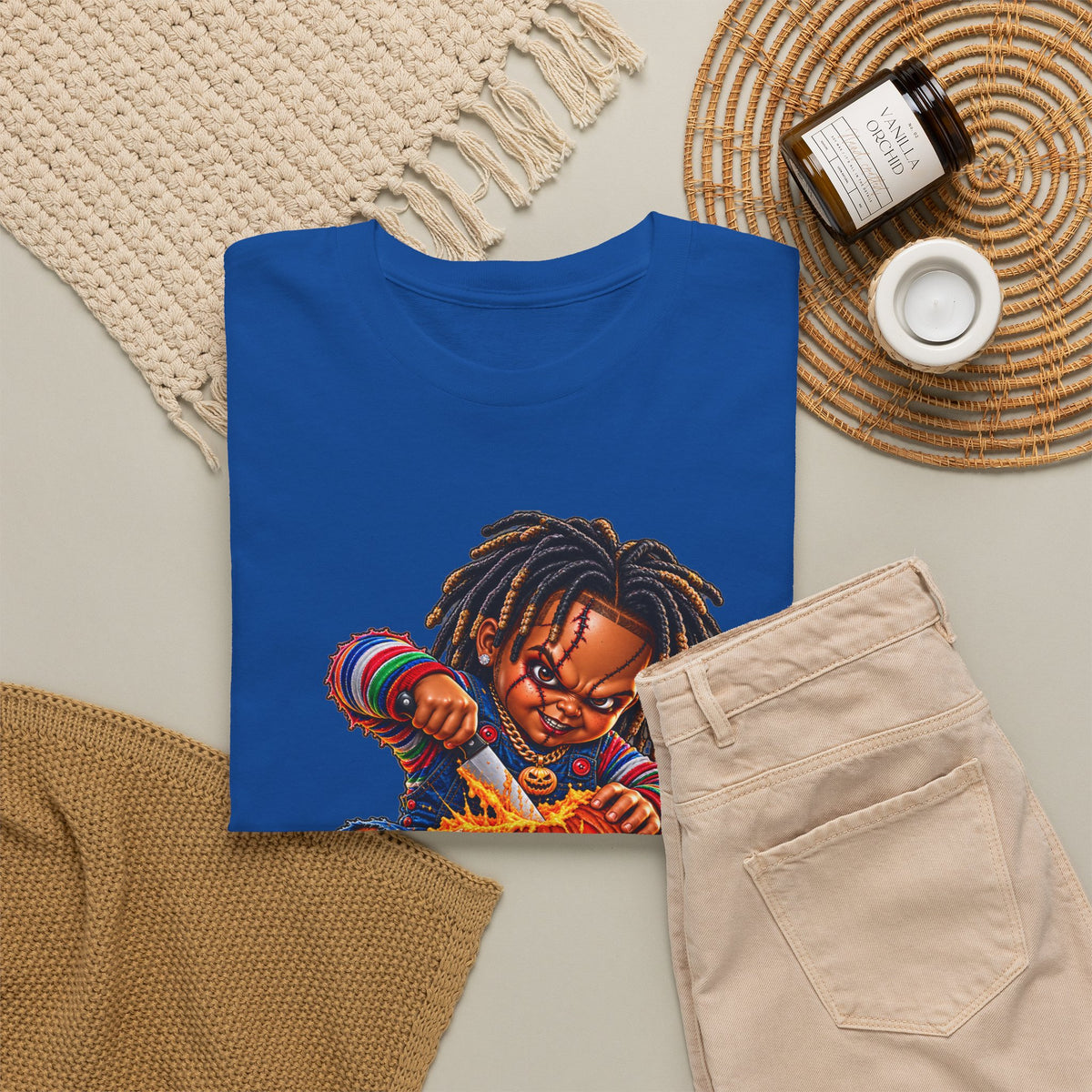 Halloween Pumpkin Carving Dreadlocks Skeleton T-Shirt