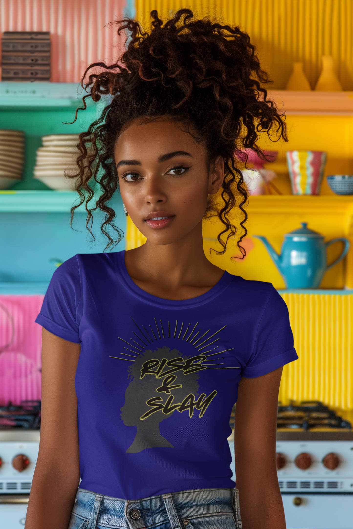 Rise & Slay Unisex Heavy Cotton Tee - Empowering Graphic T-Shirt