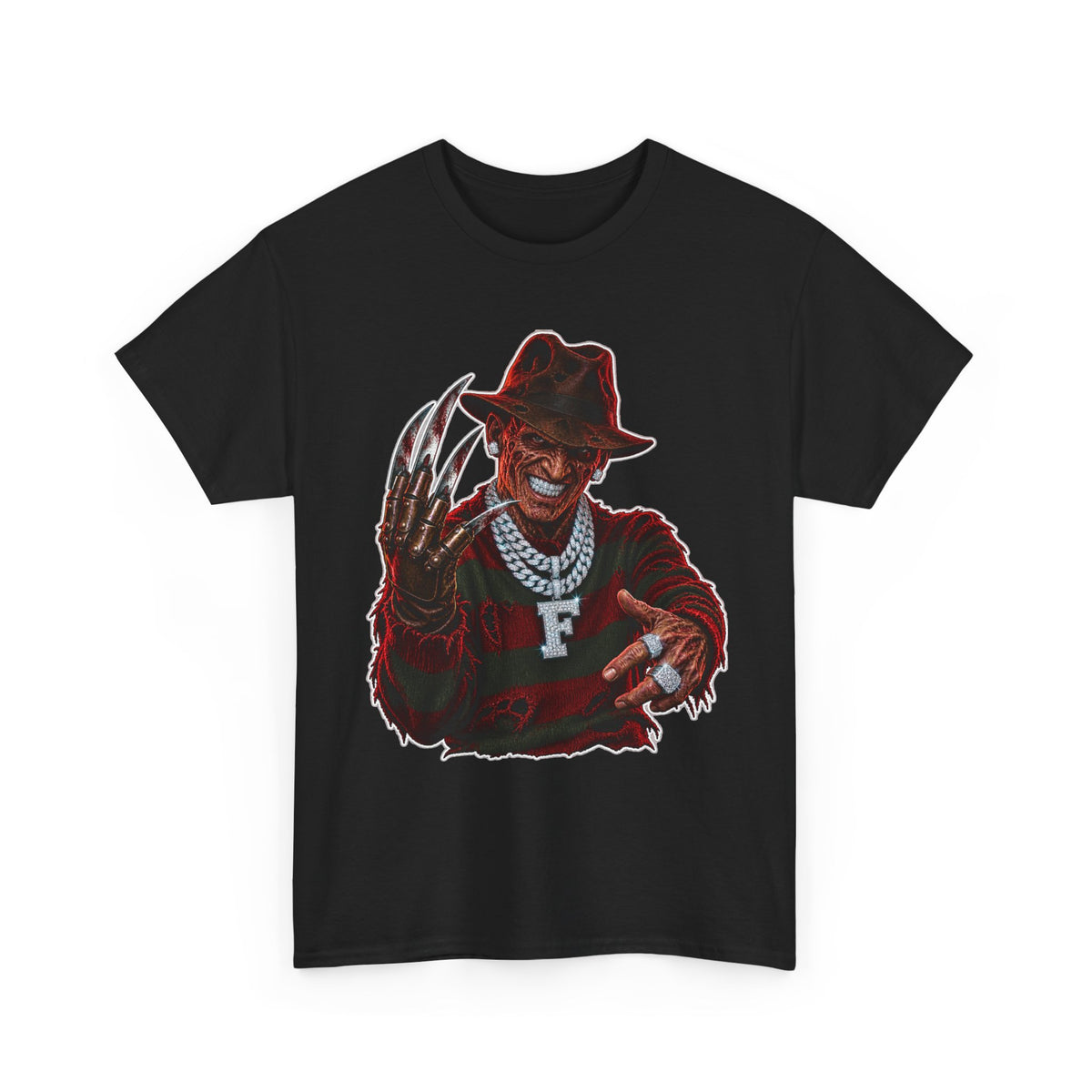 Freddy Krueger Horror T-Shirt – Retro Blades & Chains Graphic Tee