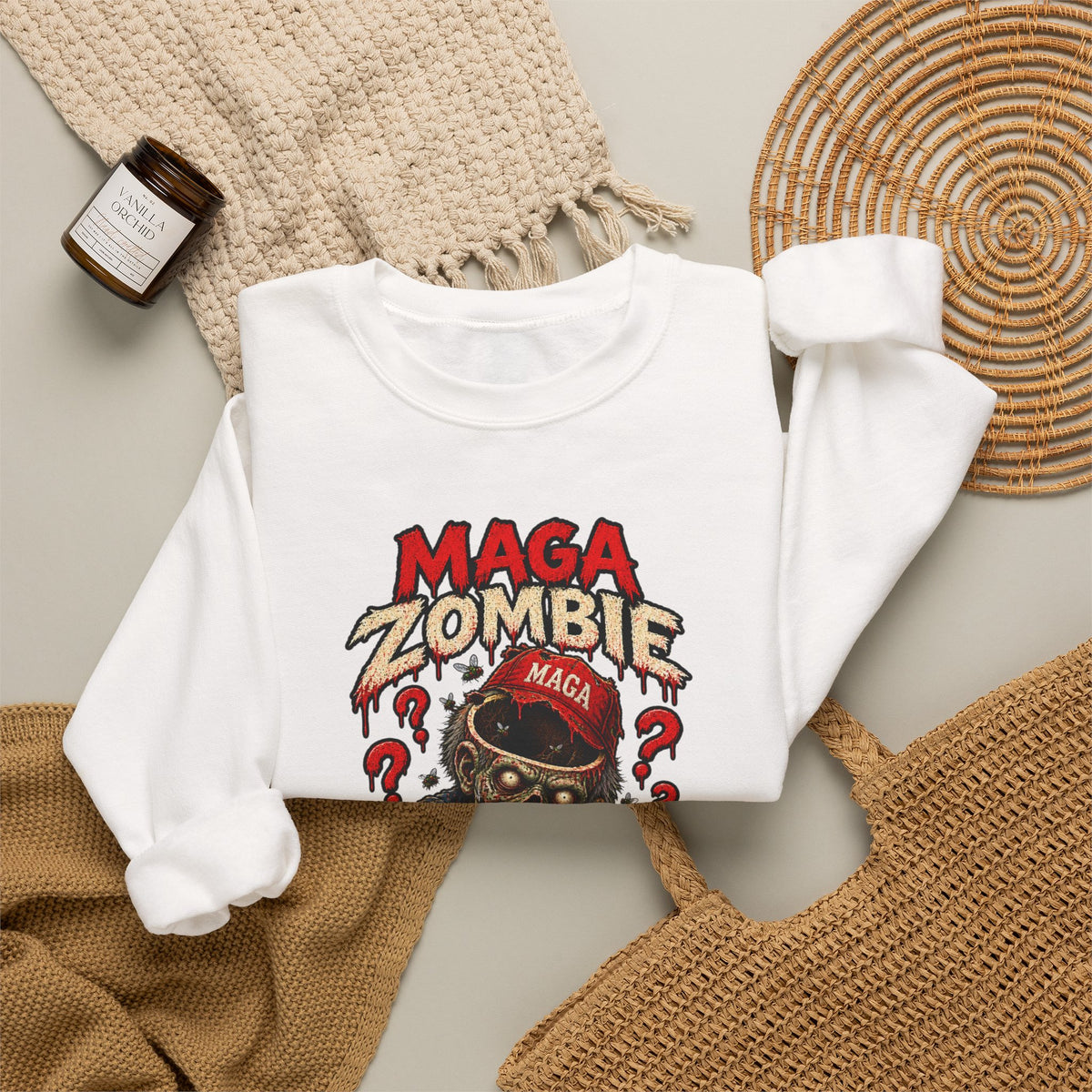 MAGA Zombie "Empty Brains" Crewneck Sweatshirt