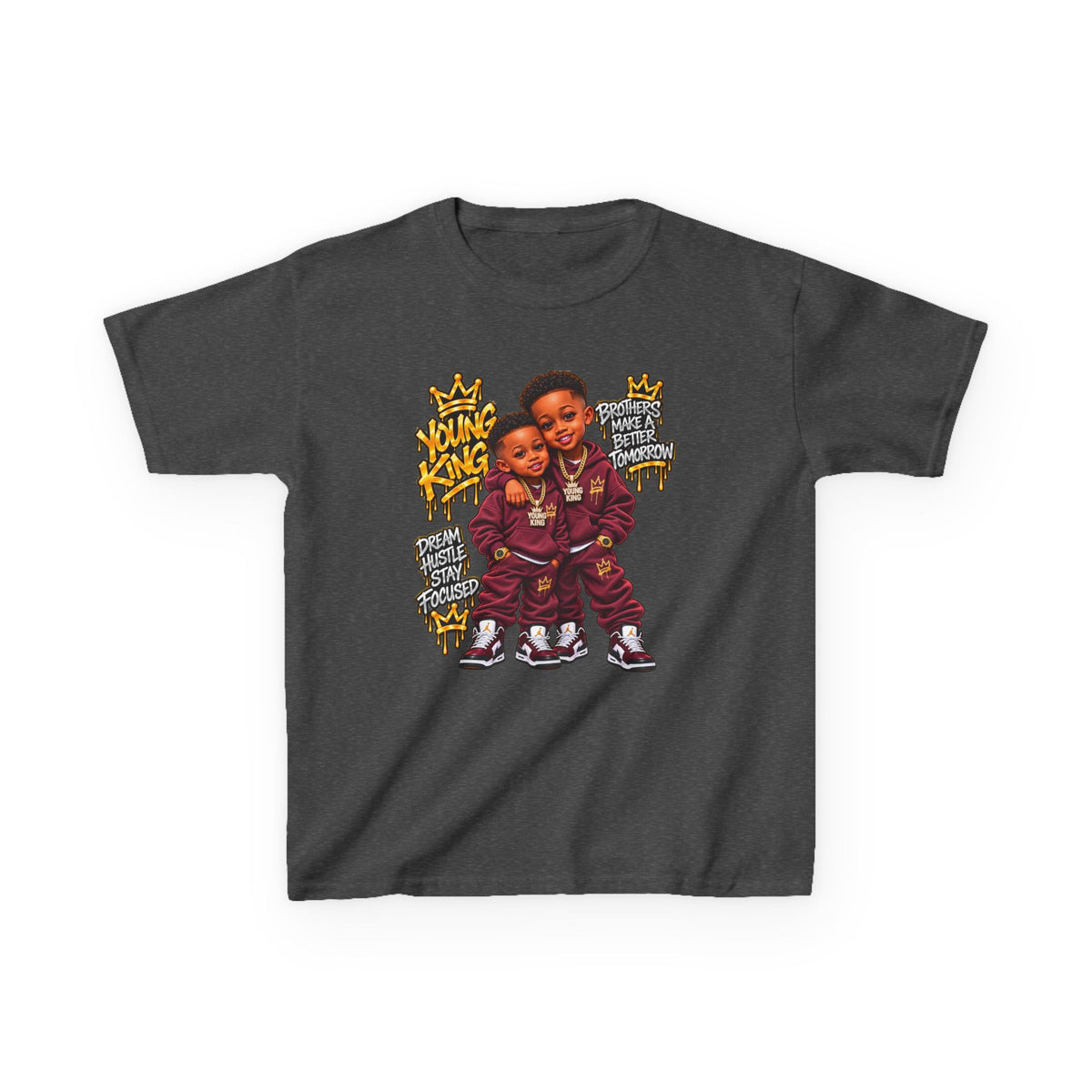 Kids Tee — 'Young Kings' Cartoon Sibling Streetwear Graphic Shirt
