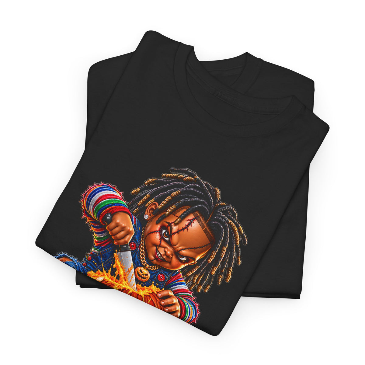 Halloween Pumpkin Carving Dreadlocks Skeleton T-Shirt