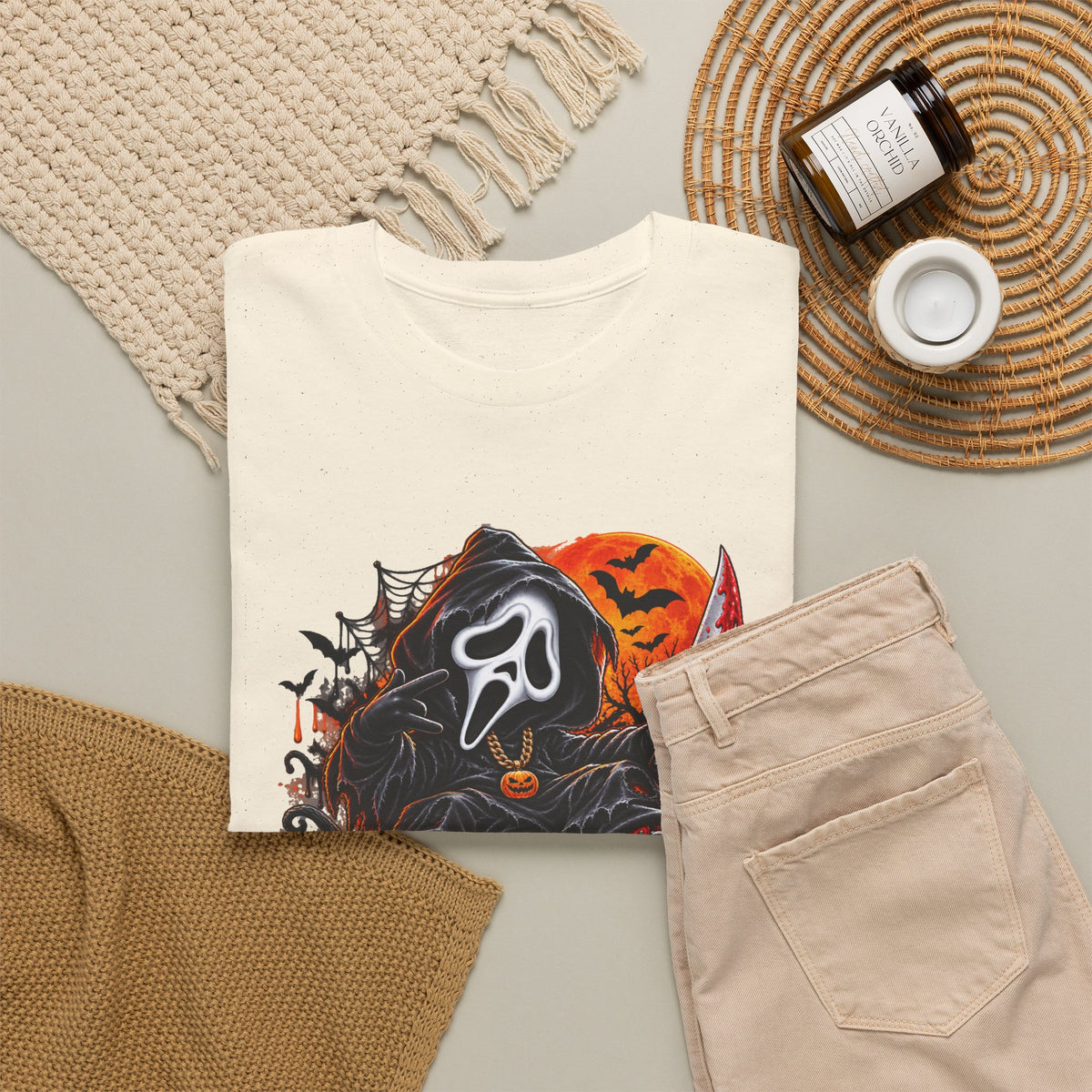 Halloween Ghostface Pumpkin Horror T-Shirt