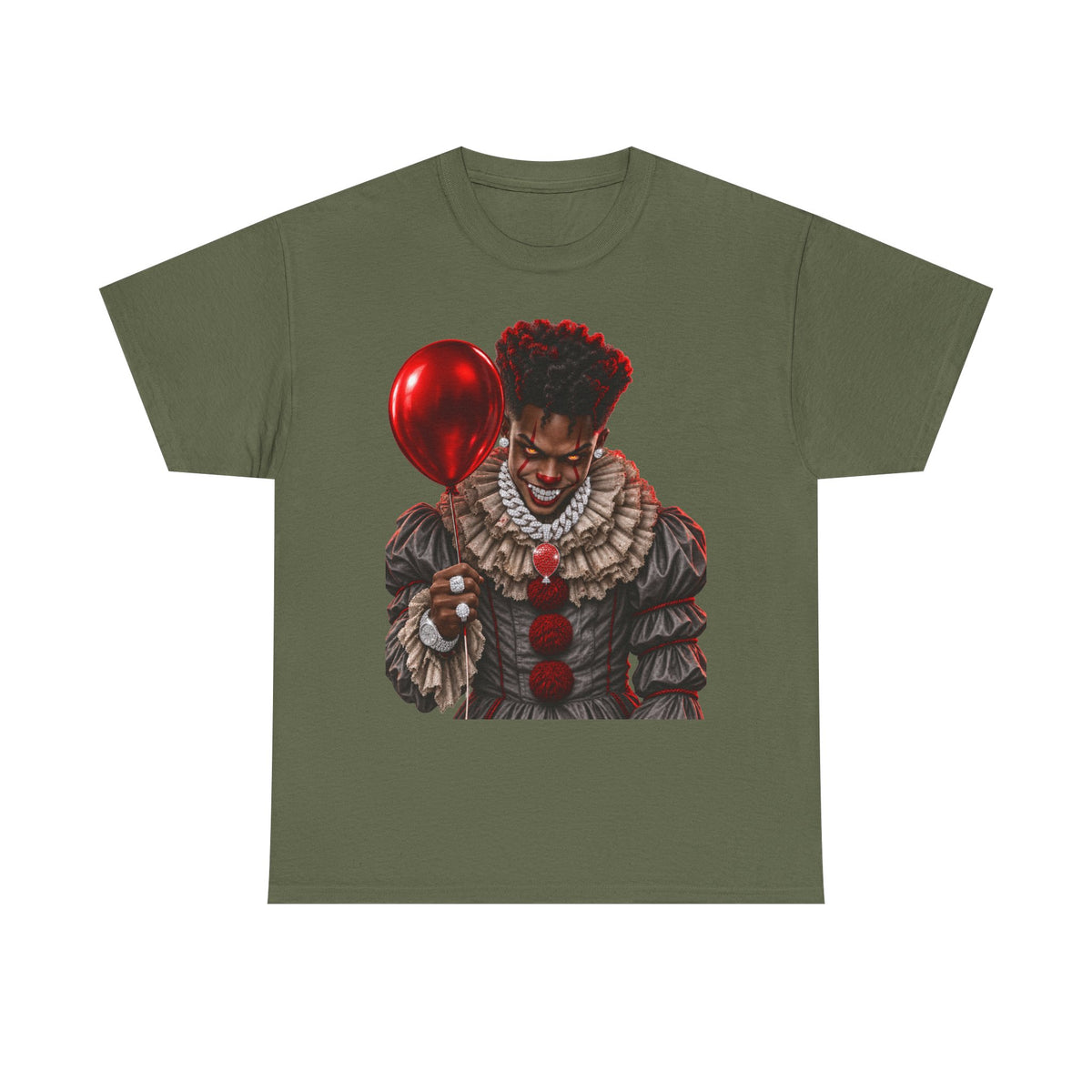 Creepy Clown Portrait T-Shirt — Horror Balloon Costume Tee