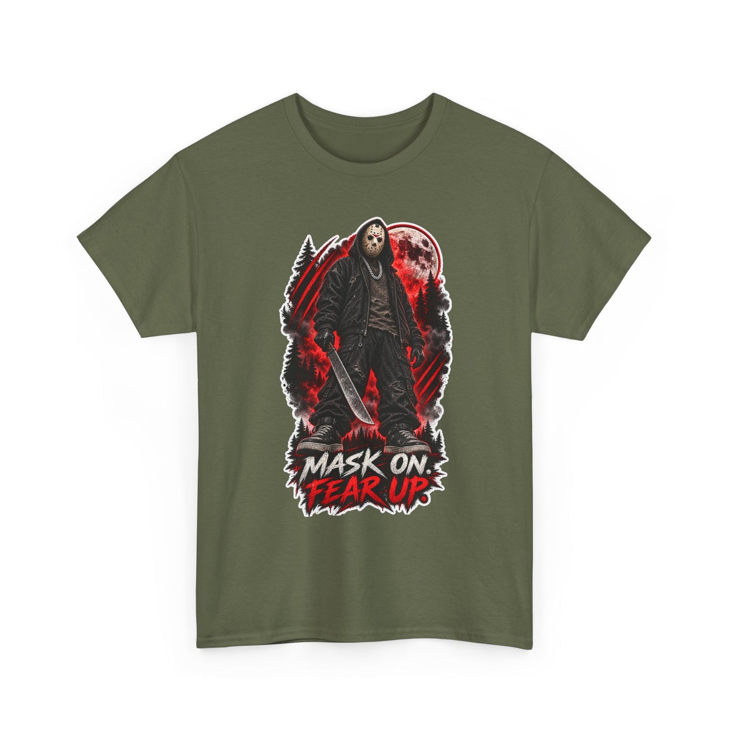Scary Halloween Horror Shirt | Mask On, Fear Up Graphic Tee