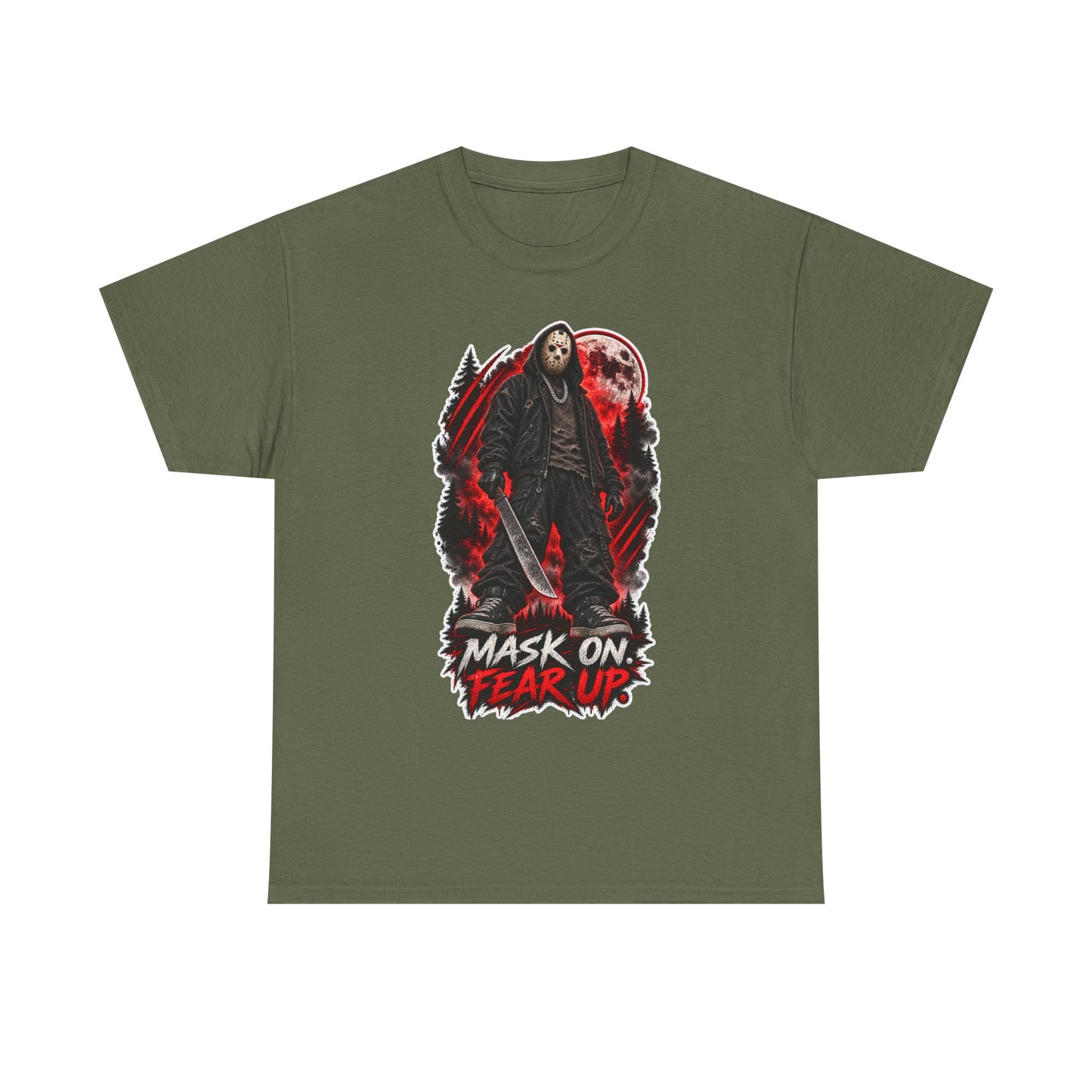 Scary Halloween Horror Shirt | Mask On, Fear Up Graphic Tee