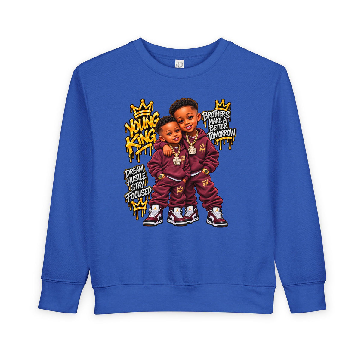 Toddler Sweatshirt - Young Kings Graphic Crewneck (Matching Sibling Outfit)