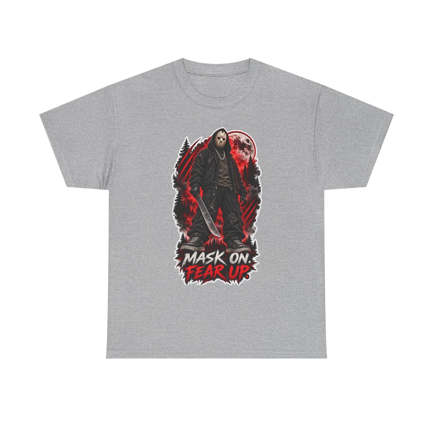 Scary Halloween Horror Shirt | Mask On, Fear Up Graphic Tee