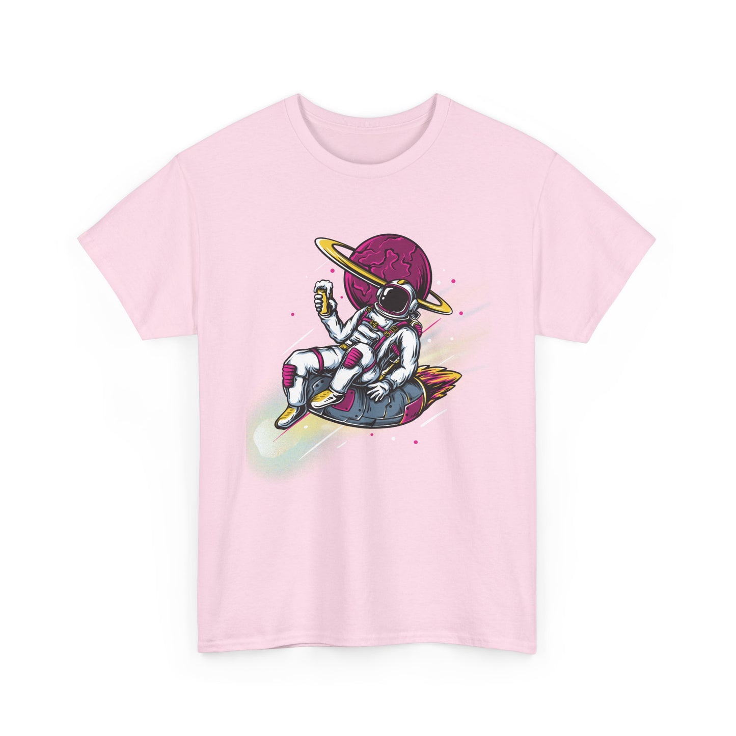 Cosmic Vibes Unisex Heavy Cotton Tee - Fun Astronaut Design