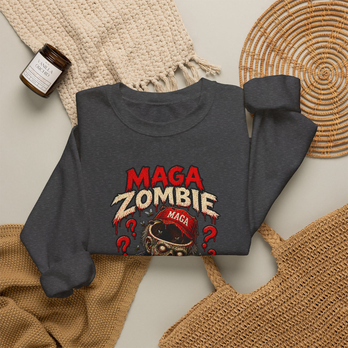 MAGA Zombie "Empty Brains" Crewneck Sweatshirt