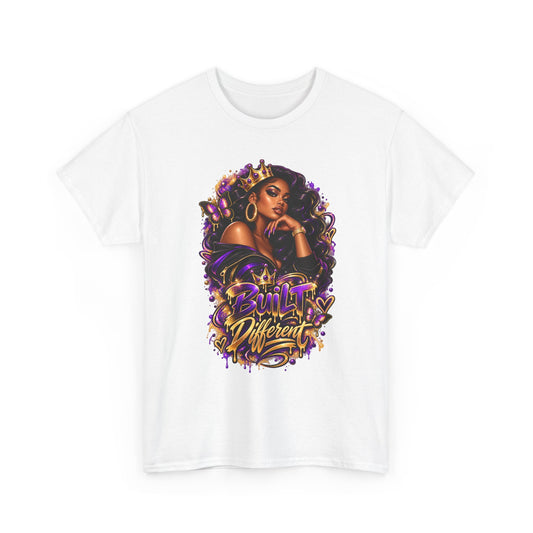 Built Different Tee — Empowering Black Queen Graphic T-Shirt