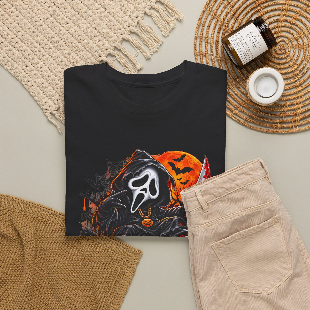 Halloween Ghostface Pumpkin Horror T-Shirt